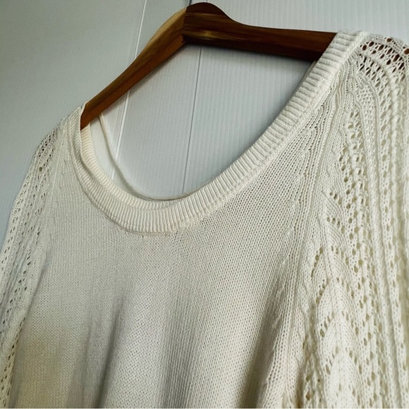 Roxy Cream Women's Sweater with Lace Sleeves - Picture 7 of 7